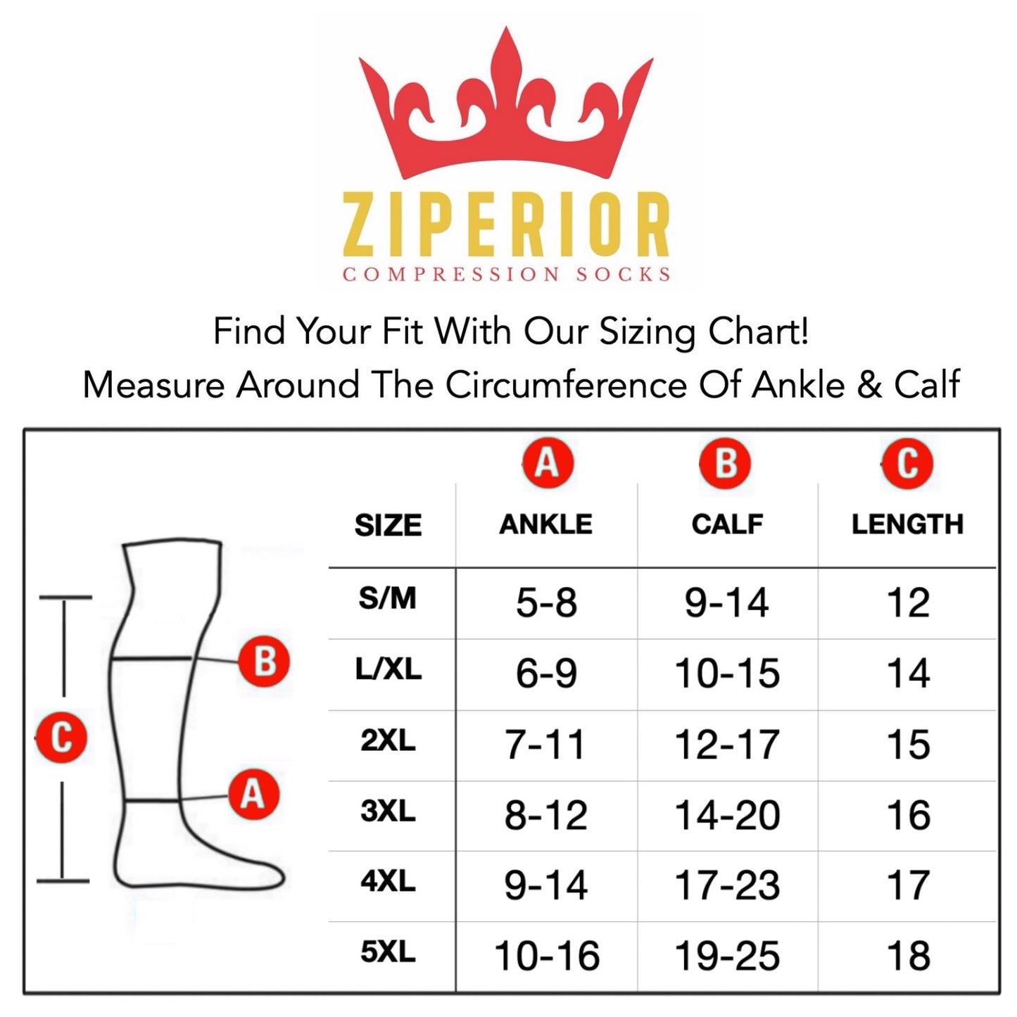 Ziperior Open Toe 15-20 mmHg Compression White Navy Gray Inside Leg Zipper Socks